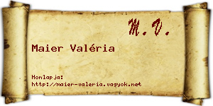 Maier Valéria névjegykártya